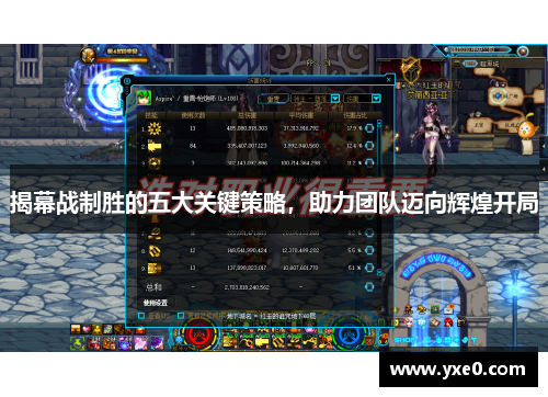揭幕战制胜的五大关键策略，助力团队迈向辉煌开局